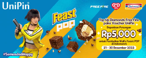 Top Up Diamonds Free Fire dan Dapatkan Potongan Rp5,000 untuk Pembelian Wall’s Feast POP di Indomaret